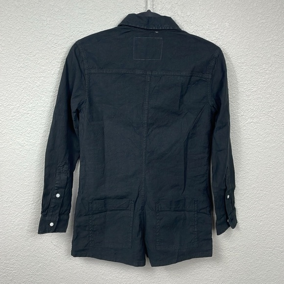 NWT Frank & Eileen Ireland Romper Cotton Linen Long Sleeve Loose Black XXS - Picture 9 of 14